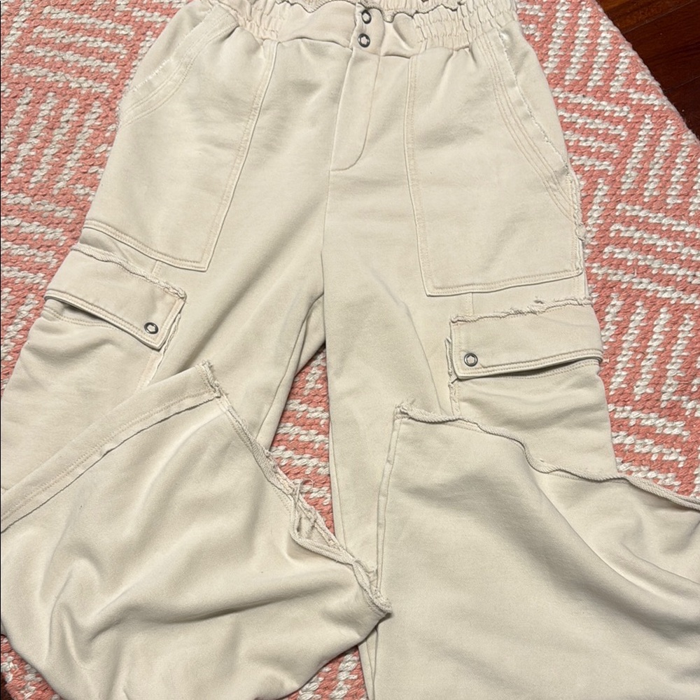 Beige Cargo Pants with Pockets